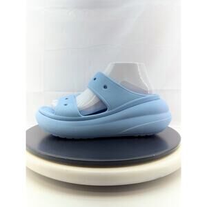 Crocs Classic Crush Sandals Moon Jelly Blue Womens Size 7 Platform Slip On Shoes